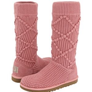UGG Pink Knit Boots